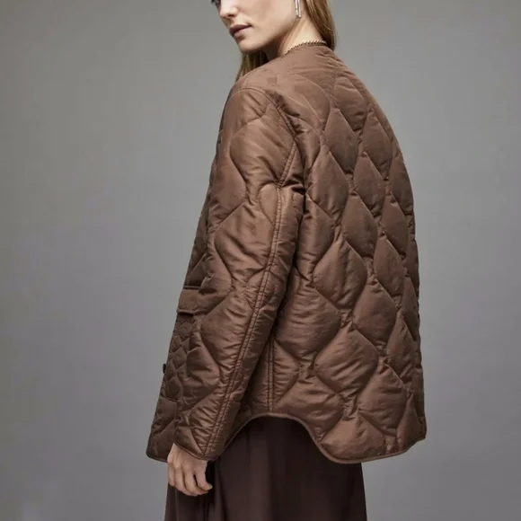 All Saints NWT Foxi Liner Jacket In Chocolate